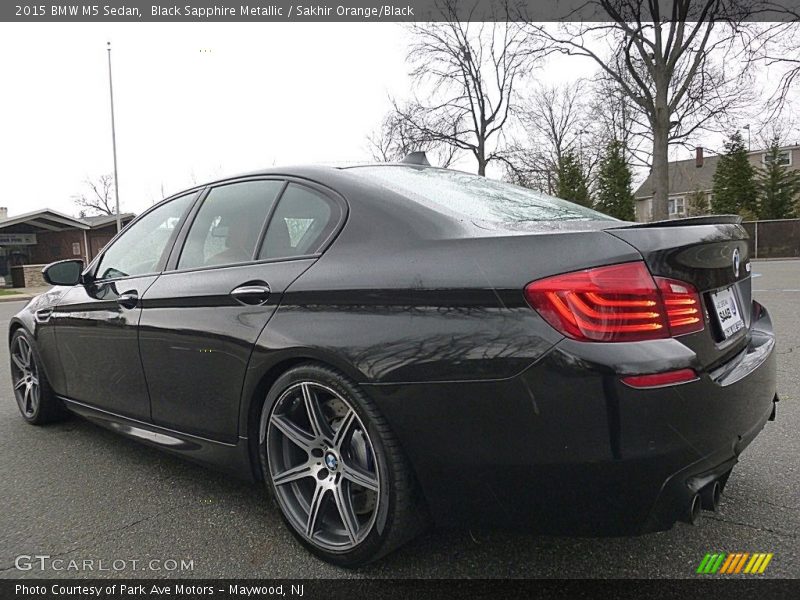 Black Sapphire Metallic / Sakhir Orange/Black 2015 BMW M5 Sedan