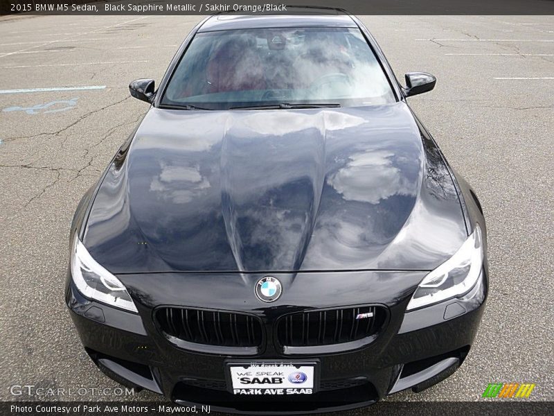 Black Sapphire Metallic / Sakhir Orange/Black 2015 BMW M5 Sedan