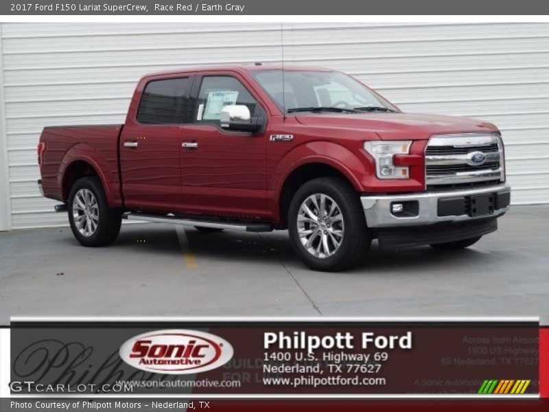 Race Red / Earth Gray 2017 Ford F150 Lariat SuperCrew