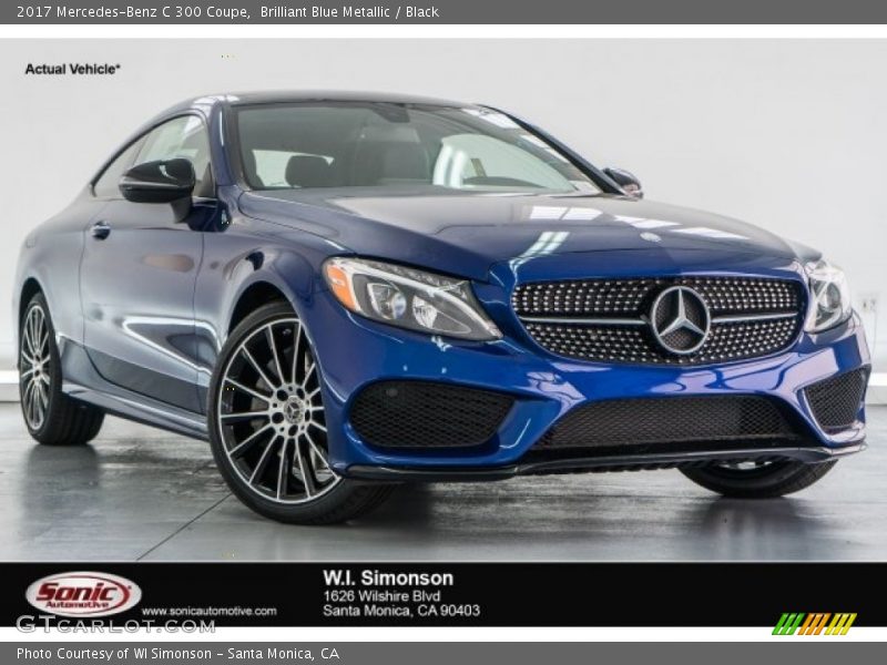 Brilliant Blue Metallic / Black 2017 Mercedes-Benz C 300 Coupe