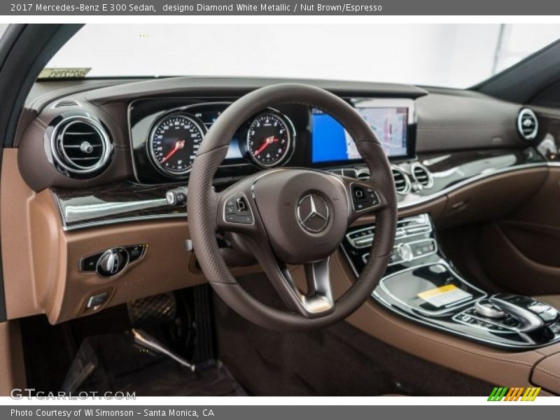 designo Diamond White Metallic / Nut Brown/Espresso 2017 Mercedes-Benz E 300 Sedan