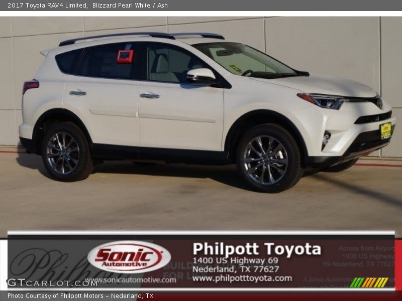 Blizzard Pearl White / Ash 2017 Toyota RAV4 Limited