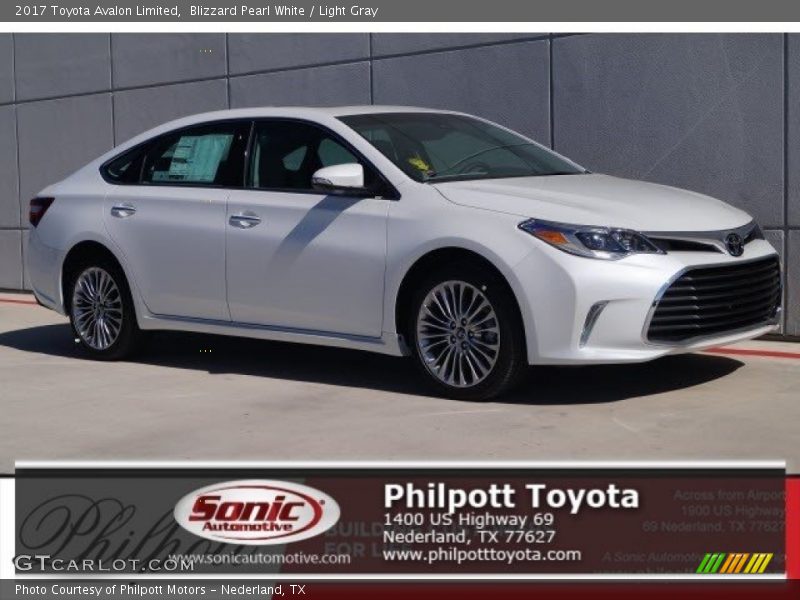 Blizzard Pearl White / Light Gray 2017 Toyota Avalon Limited