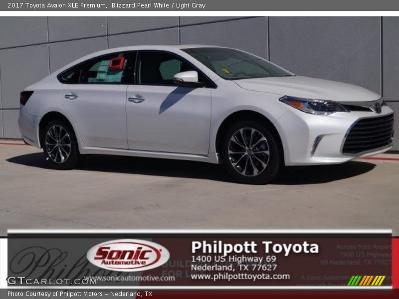 Blizzard Pearl White / Light Gray 2017 Toyota Avalon XLE Premium