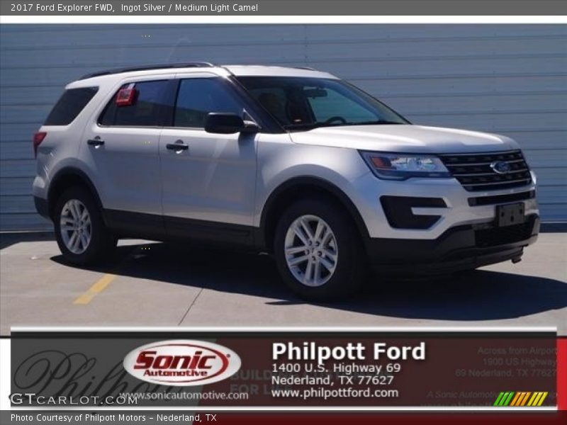 Ingot Silver / Medium Light Camel 2017 Ford Explorer FWD
