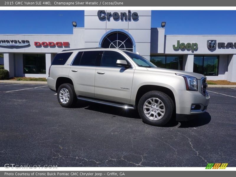 Champagne Silver Metallic / Cocoa/Dune 2015 GMC Yukon SLE 4WD
