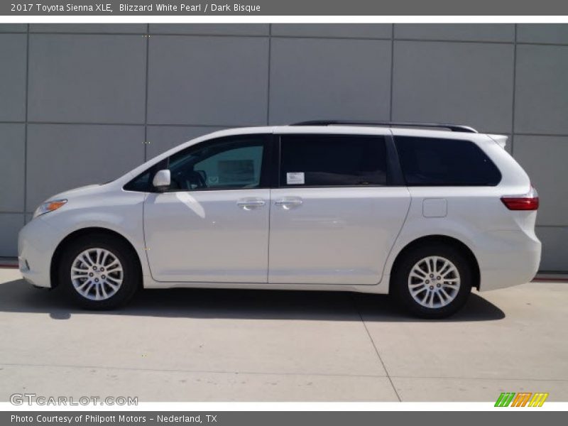 Blizzard White Pearl / Dark Bisque 2017 Toyota Sienna XLE