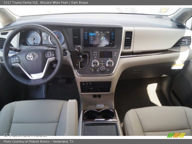Blizzard White Pearl / Dark Bisque 2017 Toyota Sienna XLE