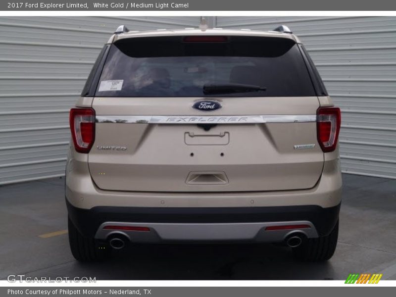 White Gold / Medium Light Camel 2017 Ford Explorer Limited