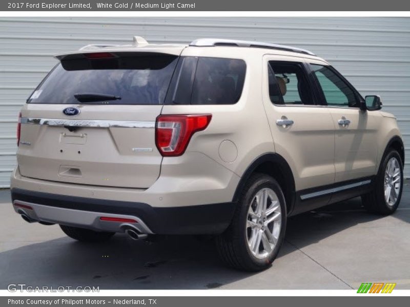 White Gold / Medium Light Camel 2017 Ford Explorer Limited