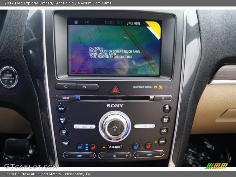White Gold / Medium Light Camel 2017 Ford Explorer Limited