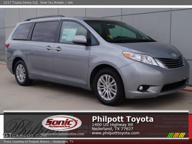 Silver Sky Metallic / Ash 2017 Toyota Sienna XLE
