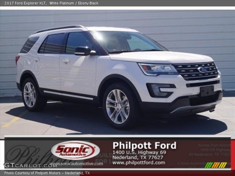 White Platinum / Ebony Black 2017 Ford Explorer XLT