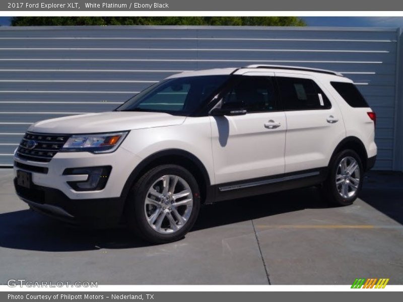 White Platinum / Ebony Black 2017 Ford Explorer XLT