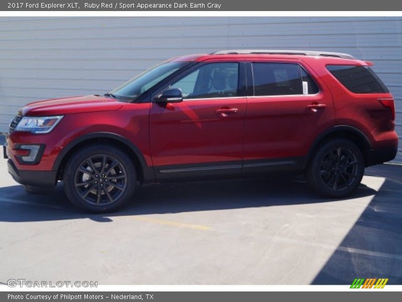 Ruby Red / Sport Appearance Dark Earth Gray 2017 Ford Explorer XLT