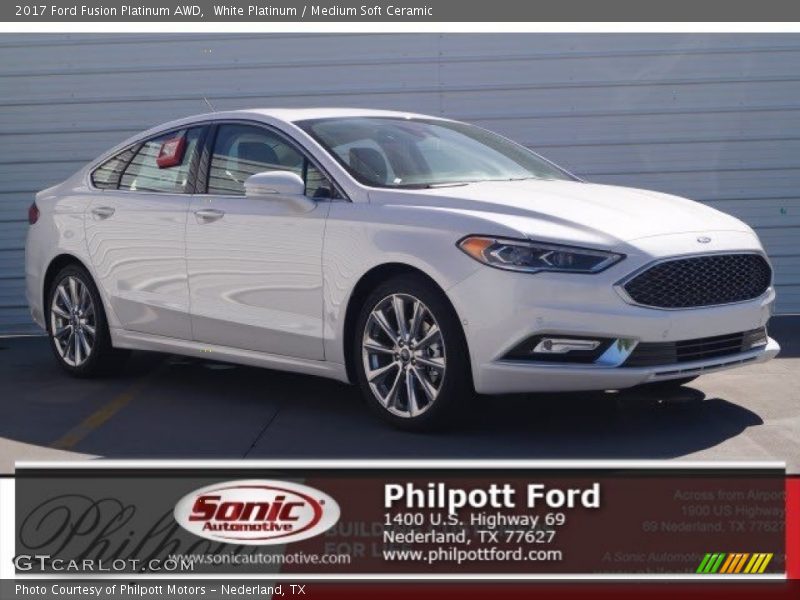 White Platinum / Medium Soft Ceramic 2017 Ford Fusion Platinum AWD