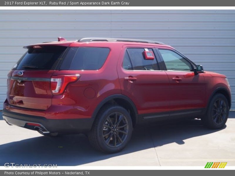 Ruby Red / Sport Appearance Dark Earth Gray 2017 Ford Explorer XLT