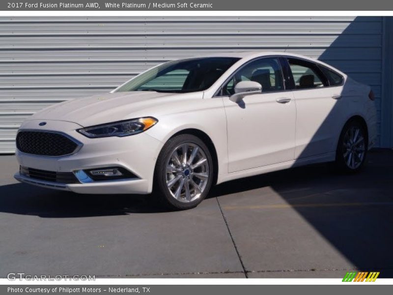 White Platinum / Medium Soft Ceramic 2017 Ford Fusion Platinum AWD