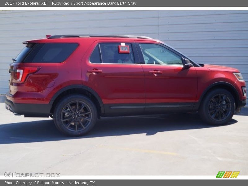 Ruby Red / Sport Appearance Dark Earth Gray 2017 Ford Explorer XLT