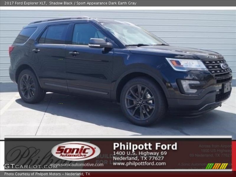 Shadow Black / Sport Appearance Dark Earth Gray 2017 Ford Explorer XLT