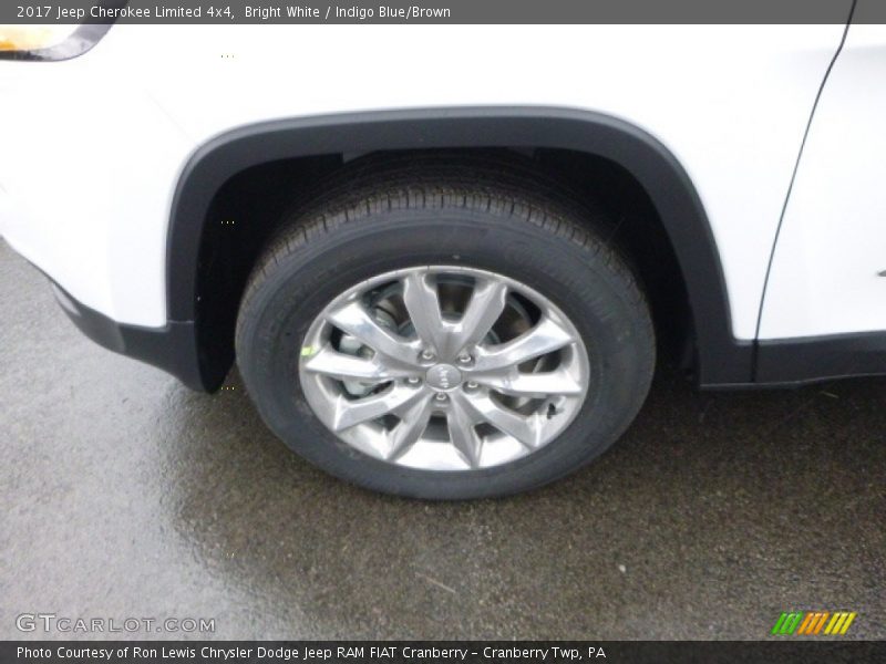 Bright White / Indigo Blue/Brown 2017 Jeep Cherokee Limited 4x4