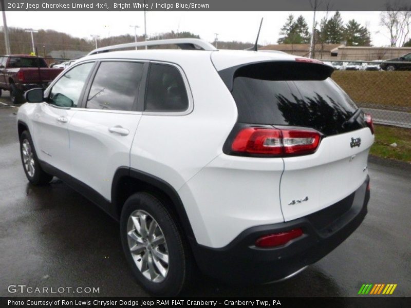 Bright White / Indigo Blue/Brown 2017 Jeep Cherokee Limited 4x4