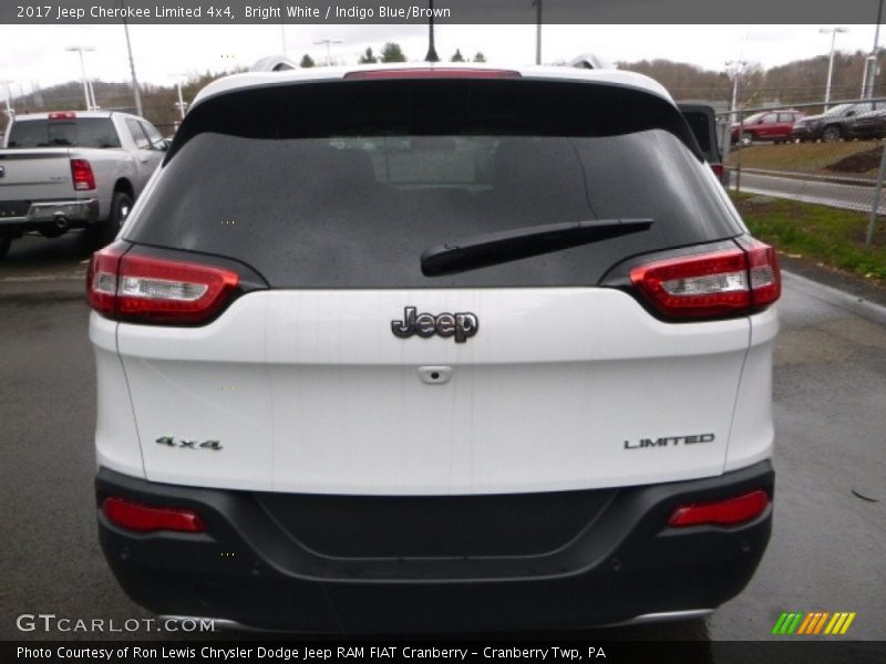 Bright White / Indigo Blue/Brown 2017 Jeep Cherokee Limited 4x4