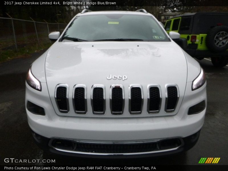 Bright White / Indigo Blue/Brown 2017 Jeep Cherokee Limited 4x4