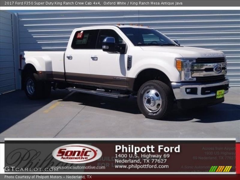 Oxford White / King Ranch Mesa Antique Java 2017 Ford F350 Super Duty King Ranch Crew Cab 4x4