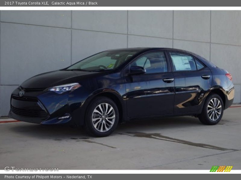 Galactic Aqua Mica / Black 2017 Toyota Corolla XLE
