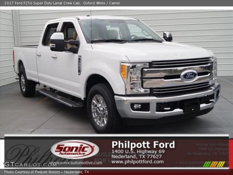 Oxford White / Camel 2017 Ford F250 Super Duty Lariat Crew Cab