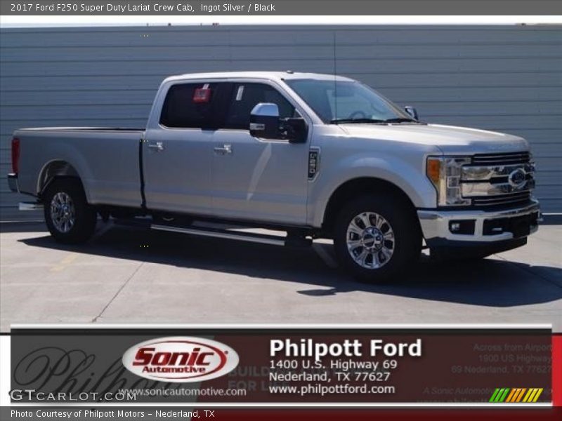 Ingot Silver / Black 2017 Ford F250 Super Duty Lariat Crew Cab