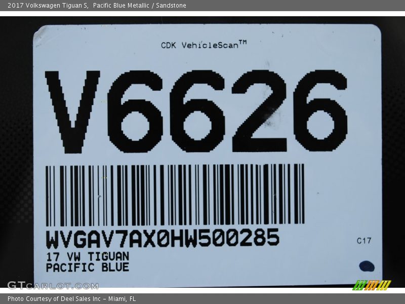 Pacific Blue Metallic / Sandstone 2017 Volkswagen Tiguan S