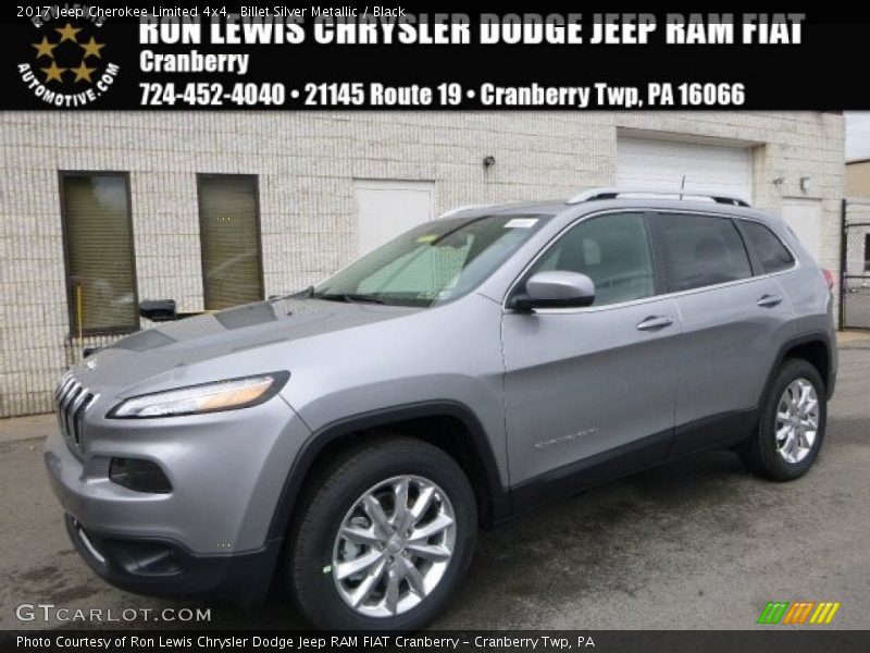 Billet Silver Metallic / Black 2017 Jeep Cherokee Limited 4x4