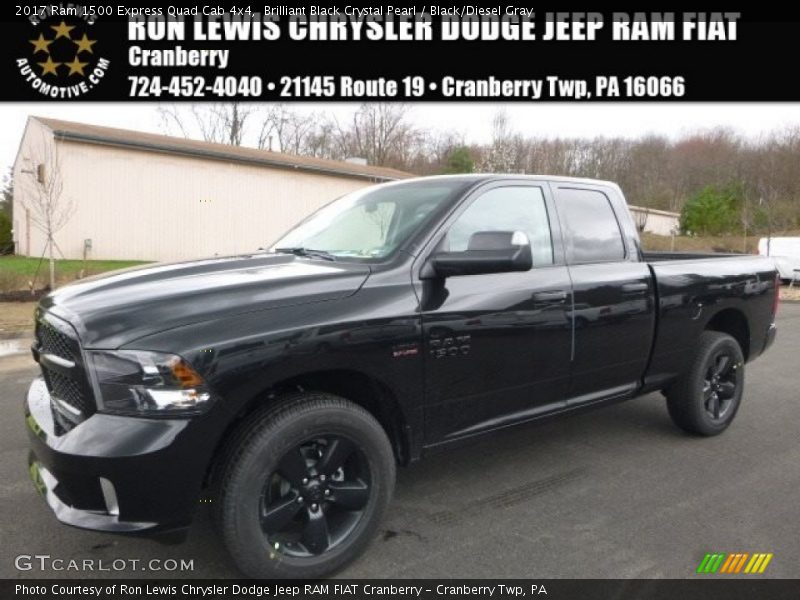 Brilliant Black Crystal Pearl / Black/Diesel Gray 2017 Ram 1500 Express Quad Cab 4x4