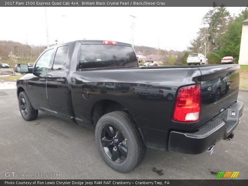 Brilliant Black Crystal Pearl / Black/Diesel Gray 2017 Ram 1500 Express Quad Cab 4x4