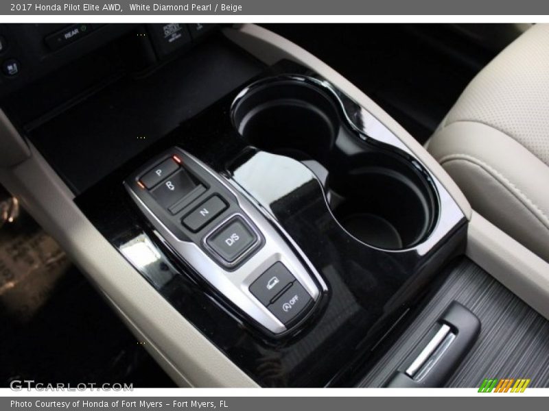 White Diamond Pearl / Beige 2017 Honda Pilot Elite AWD