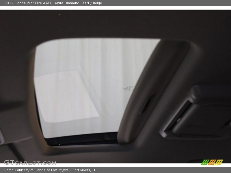 White Diamond Pearl / Beige 2017 Honda Pilot Elite AWD