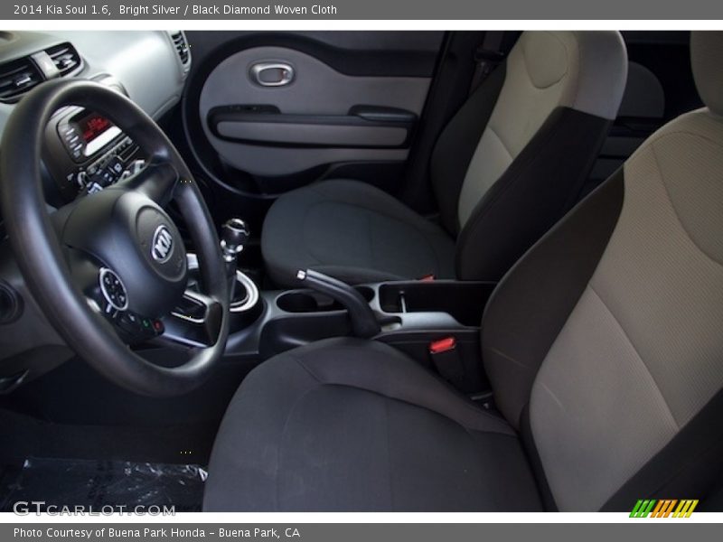 Bright Silver / Black Diamond Woven Cloth 2014 Kia Soul 1.6