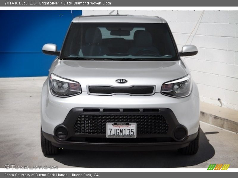 Bright Silver / Black Diamond Woven Cloth 2014 Kia Soul 1.6