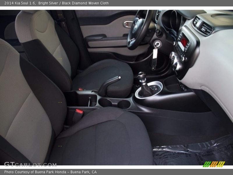 Bright Silver / Black Diamond Woven Cloth 2014 Kia Soul 1.6
