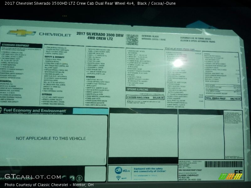 Black / Cocoa/­Dune 2017 Chevrolet Silverado 3500HD LTZ Crew Cab Dual Rear Wheel 4x4