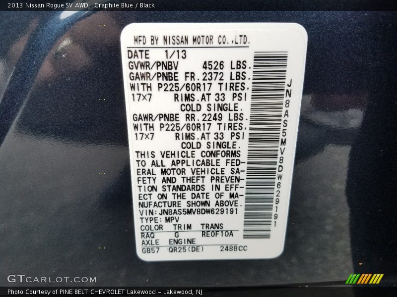 Graphite Blue / Black 2013 Nissan Rogue SV AWD