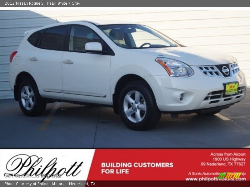 Pearl White / Gray 2013 Nissan Rogue S