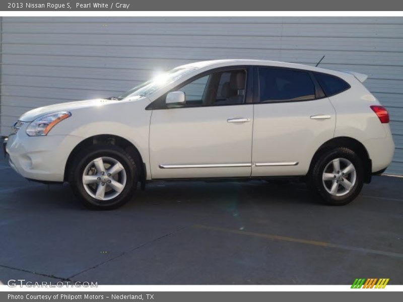 Pearl White / Gray 2013 Nissan Rogue S