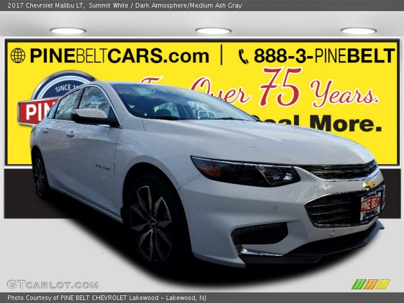 Summit White / Dark Atmosphere/Medium Ash Gray 2017 Chevrolet Malibu LT