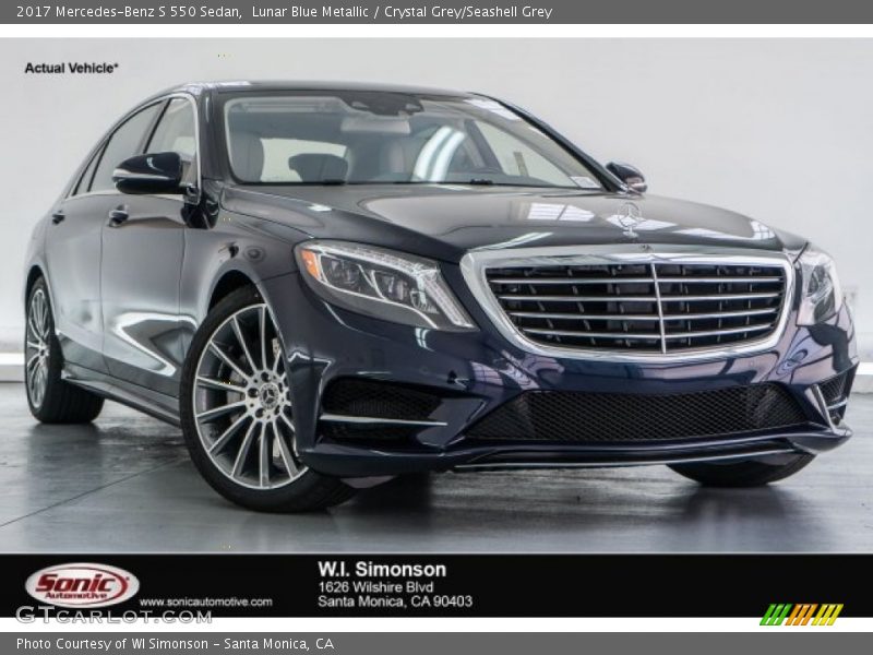 Lunar Blue Metallic / Crystal Grey/Seashell Grey 2017 Mercedes-Benz S 550 Sedan