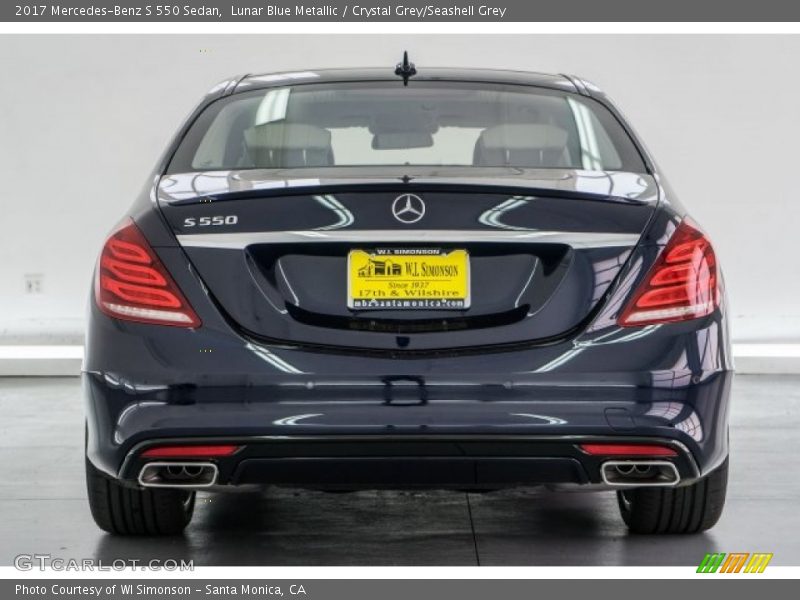 Lunar Blue Metallic / Crystal Grey/Seashell Grey 2017 Mercedes-Benz S 550 Sedan