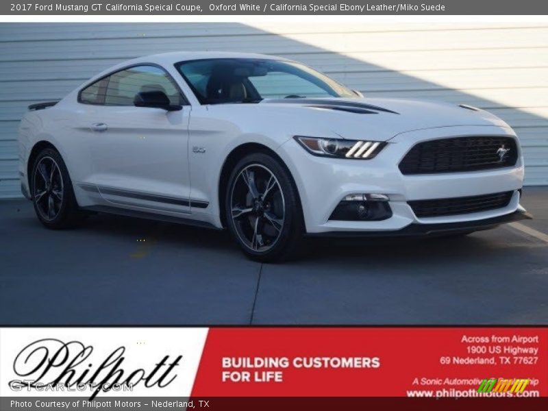 Oxford White / California Special Ebony Leather/Miko Suede 2017 Ford Mustang GT California Speical Coupe