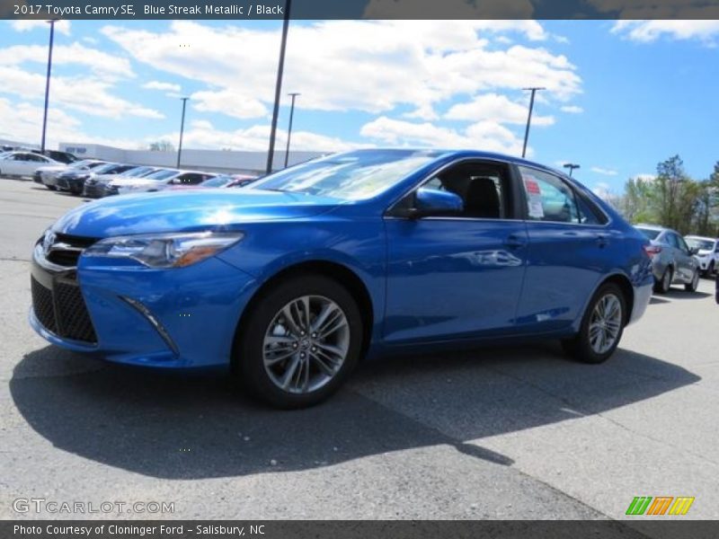 Blue Streak Metallic / Black 2017 Toyota Camry SE